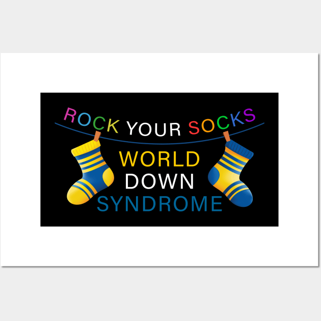 World Down Syndrome Rock Your Socks Awareness Men Women Kids Wall Art by DesignergiftsCie